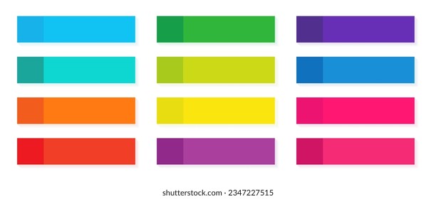 Post stickers isolated on transparent background. Sticky tapes vector color with shadow template. Vector illustration