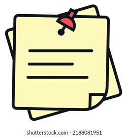 Post it sticky notes illustration, icon