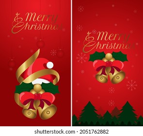 post story banner merry christmas christmas hat bell 