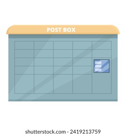Post street box icon cartoon vector. Worker delivery. Transport airplane