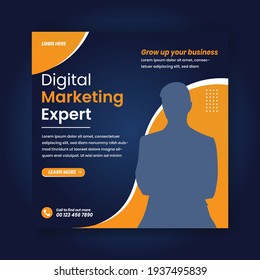 Post Template Digital Business template web banner poster ads design 