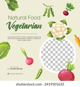 Post template for vegetarian or organic product