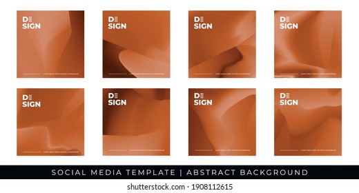 Post templates for social media ads. Ad banner, Promotion banner, abstract background with abstract dark brown color theme