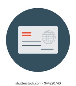 
Post Ticket Colored Vector Illustration
