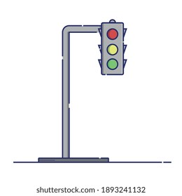 POST WITH TRAFFIC SIGN WITH INDICATING TO PROCEED