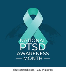 post traumatic stress disorder design template with ribbon. awareness ribbon design. ribbon vector illustration. ptsd banner template.