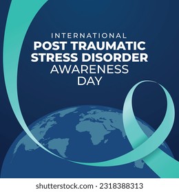 post traumatic stress disorder design template with ribbon. awareness ribbon design. ribbon vector illustration. ptsd banner template.