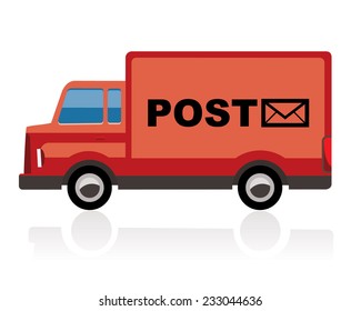 post truck, red color