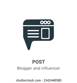 Post vector icon on white background. Flat vector post icon symbol sign from modern blogger and influencer collection for mobile concept and web apps design.
