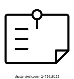 Post It Vector Line Icon design