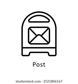Post vector Outline icon style illustration. Symbol on White background EPS 10 File