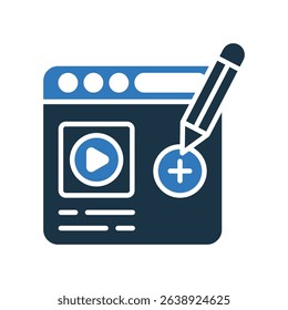 Post Video Icon Mixed Vector Illustration
