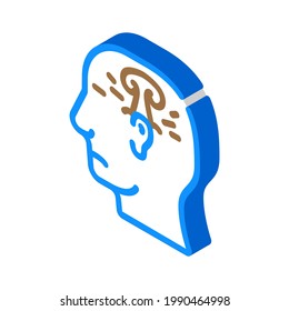 estrés post guerra o explosión neurosis vector ícono isométrico. signo de neurosis de estrés post guerra o explosión. ilustración de símbolo aislado