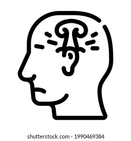 post war stress or explosion neurosis line icon vector. post war stress or explosion neurosis sign. isolated contour symbol black illustration
