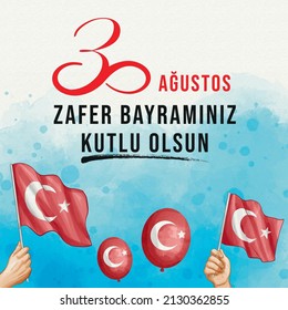 Post work prepared for the 30th of August Victory Day. Victory Day of Turkey. Poster design.
Translate : '' Happy August 30 Victory Day. ''