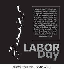 post for workers day, vector silhouette of a worker in a worker hat