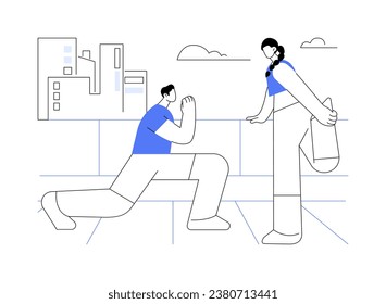 Post workout stretch isolated cartoon vector illustrations. Friends stretching after the training, group fitness workout, sport addiction, healthy and active lifestyle vector cartoon.