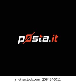 Posta modern typography design illustration Logo with orange element.