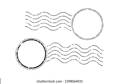 Postage cancellation stamp imprint. Postcard ink seal.