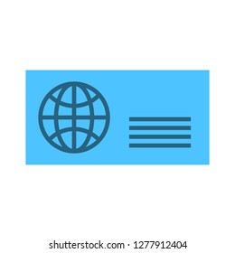postage card icon - postage card isolate, postcard illustration - Vector postcard