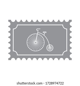 Das Symbol für den Postrahmen ist ein Design, das auf weißem Hintergrund isoliert ist 