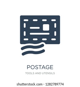 postage icon vector on white background, postage trendy filled icons from Tools and utensils collection, postage vector illustration