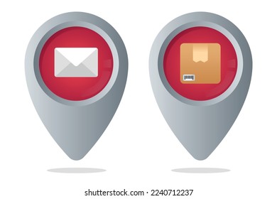 Postage And Mail Location Pins Gradient Vectorart