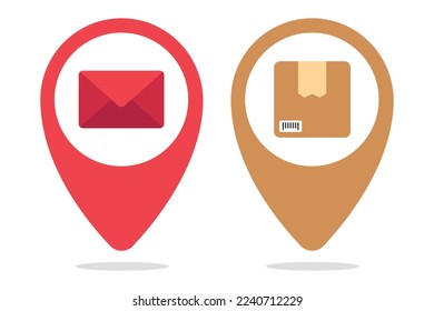 Postage And Mail Location Pins Vectorart