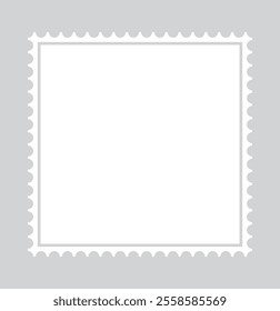 Postage perforated templates collection. Paper postmarks set. Post stamps isolated on background. Empty stamps. Vector illustration.