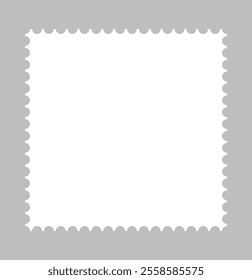 Postage perforated templates collection. Paper postmarks set. Post stamps isolated on background. Empty stamps. Vector illustration.