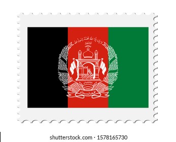 Postage Stamp With Afghanistan Flag Vector illustration Eps 10