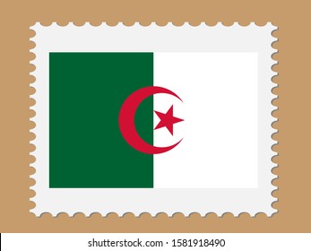 Postage Stamp With Algeria Flag Vector illustration Eps 10