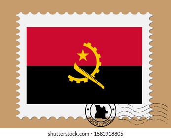 Postage Stamp With Angola Flag Vector illustration Eps 10