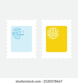 Postage stamp, background illustration, template 