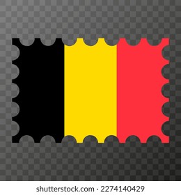 Briefmarke mit belgischer Flagge. Vektorgrafik.