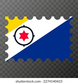 Estampilla de rehenes con bandera de Bonaire. Ilustración vectorial.
