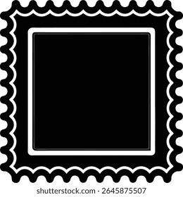 Bordas de carimbo postal, carimbo postal em branco, carimbo postal, quadrado e carimbo postal, borracha, preto e cera em um plano de fundo isolado, ilustração vetorial.