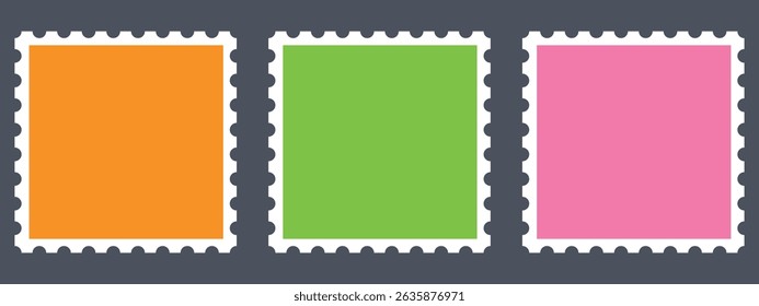 Postage stamp borders set. Color Postage stamp- Stock vector	