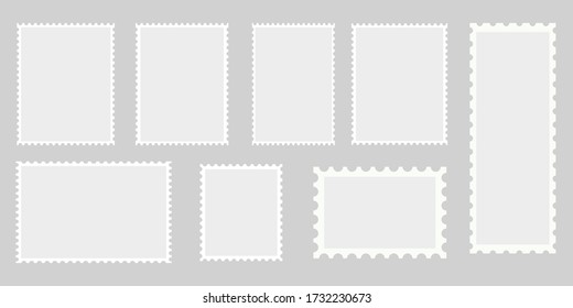 Postage stamp borders set vector illustration