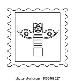postage stamp canadian ancient totem