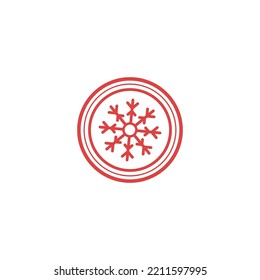 Postage stamp Christmas with a snowflake. Vector graphics