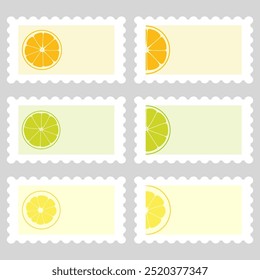 Sello postal con Elementos de cítricos 