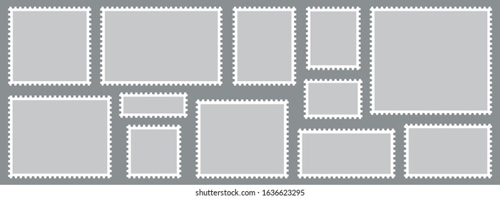 Postage stamp collection. Vector illustration