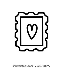 A postage stamp with a cute design isolated on a white background. Vector hand-drawn illustration in doodle style. Perfect for decorations, logo, various designs.