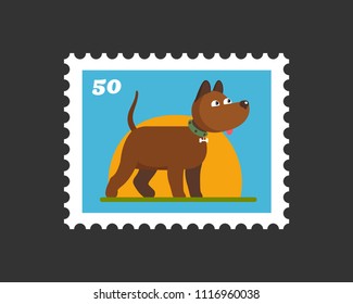 Postage stamp with dog