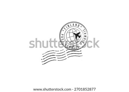 Postage stamp Finland. Rubber postal stamp Finland. Vintage vector illustration in grunge style.