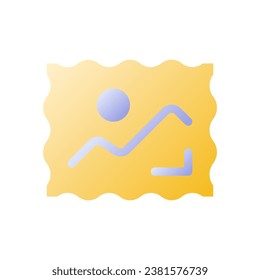 Postage stamp flat gradient two-color ui icon. Postal service. Philately. Stamps collection. Simple filled pictogram. GUI, UX design for mobile application. Vector isolated RGB illustration