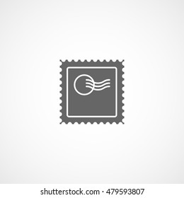 Postage Stamp Flat Icon On White Background

