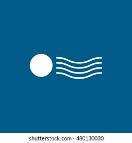 Postage Stamp Flat Icon On Blue Background
