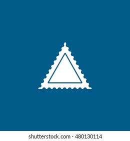 Postage Stamp Flat Icon On Blue Background